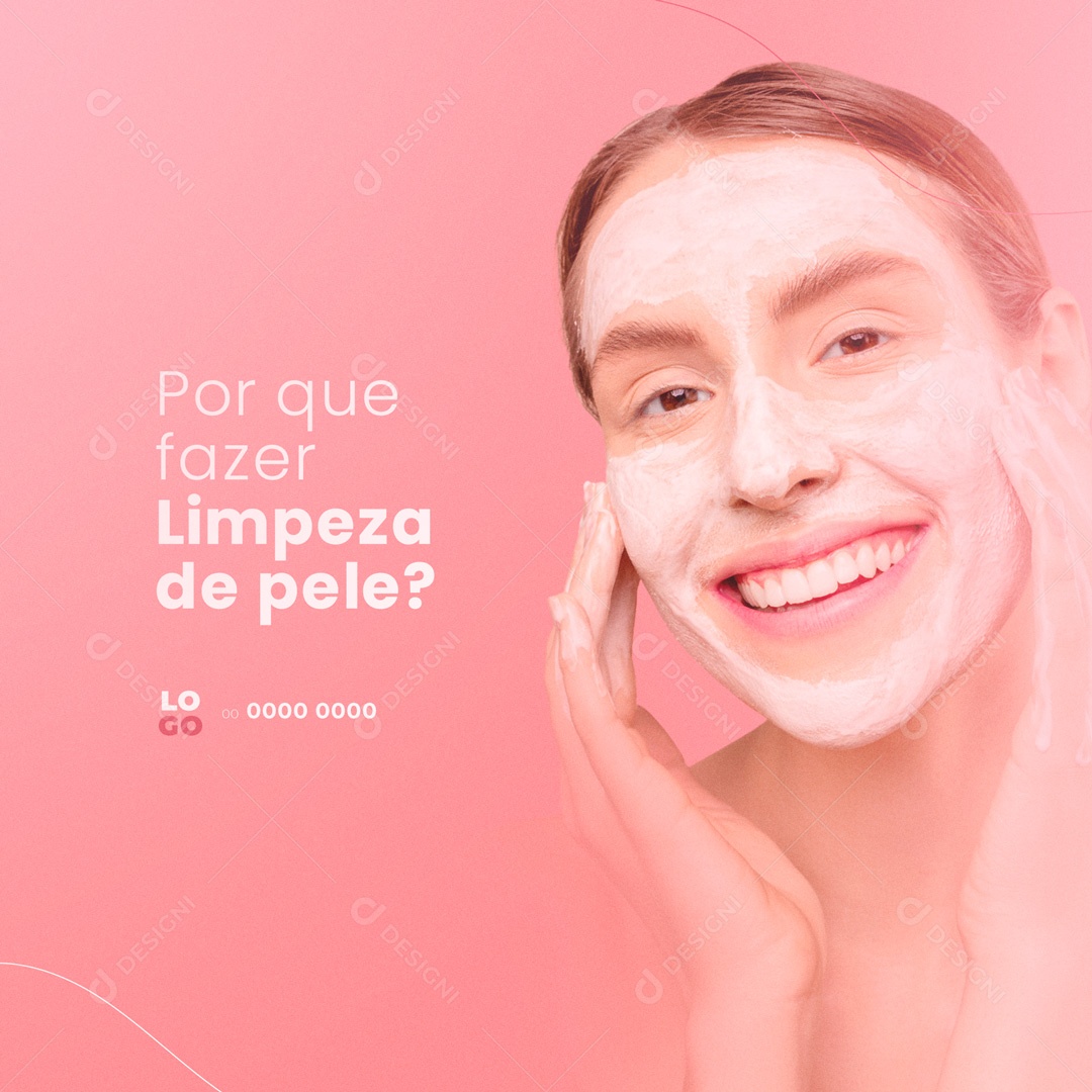 Social Media Clínica de Estética Por que Fazer Limpeza de Pele? PSD Editável