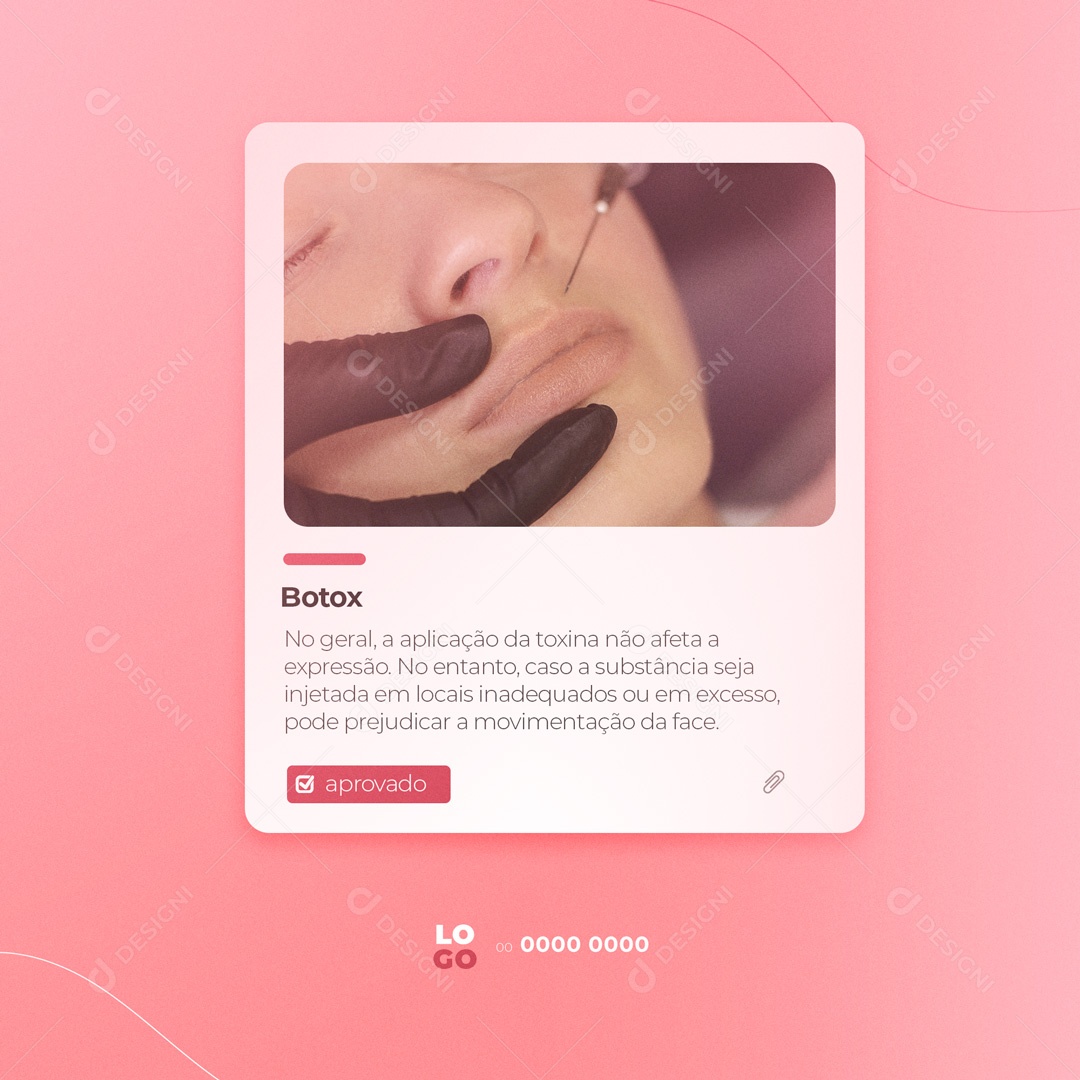 Social Media Clínica de Estética Botox Localização PSD Editável