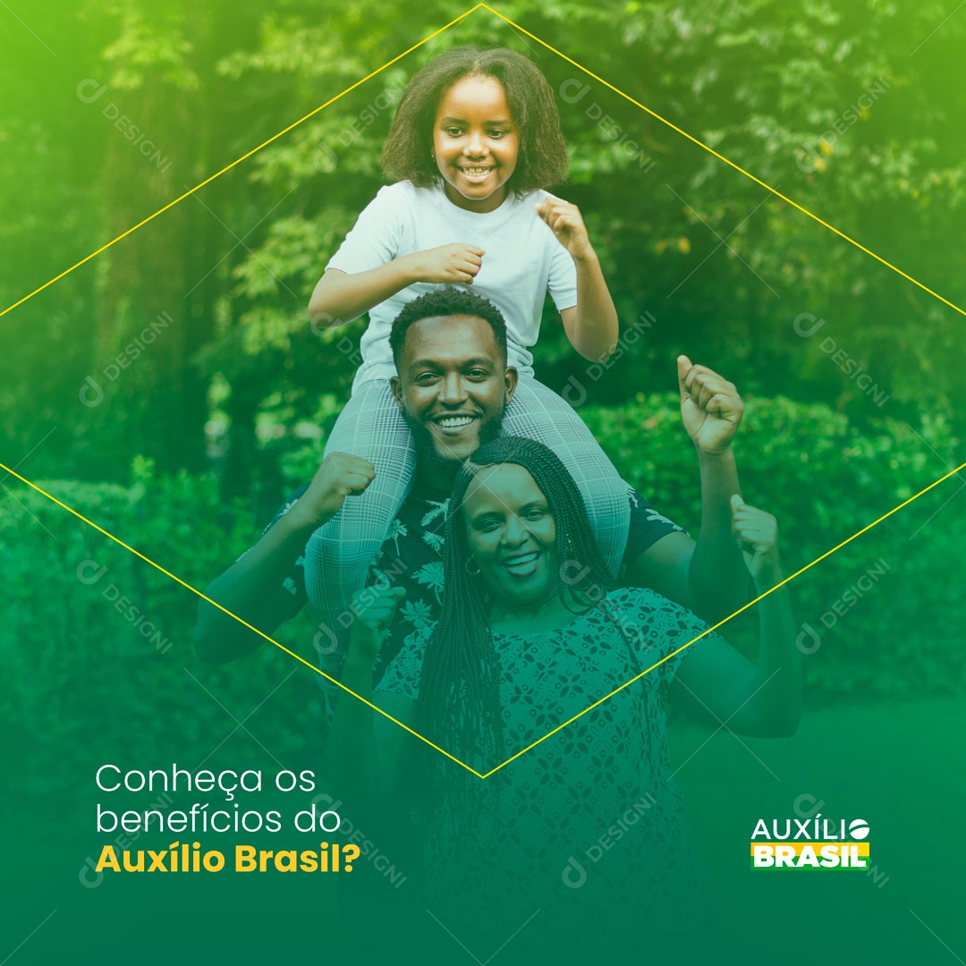 Social Media Conheça os Benefícios do Auxílio Brasil PSD Editável