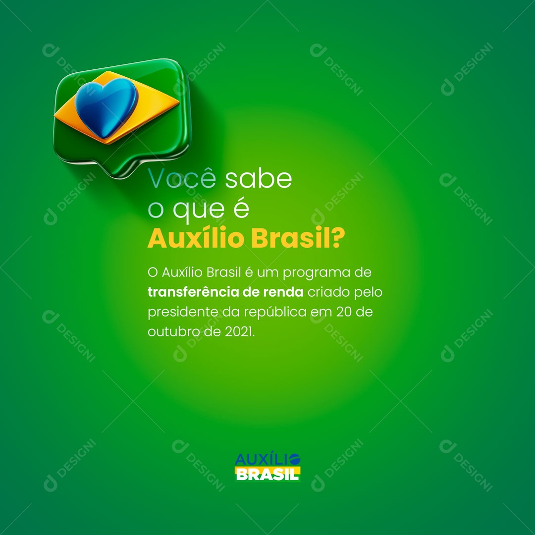 Você Sabe O que é Auxílio Brasil Social Media PSD Editável