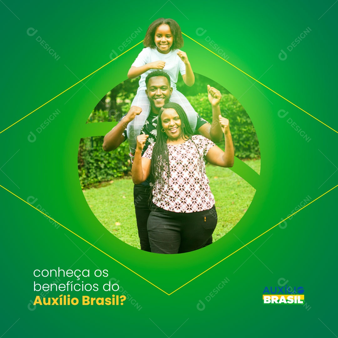 Social Media Conheça os Benefícios do Auxílio Brasil PSD Editável