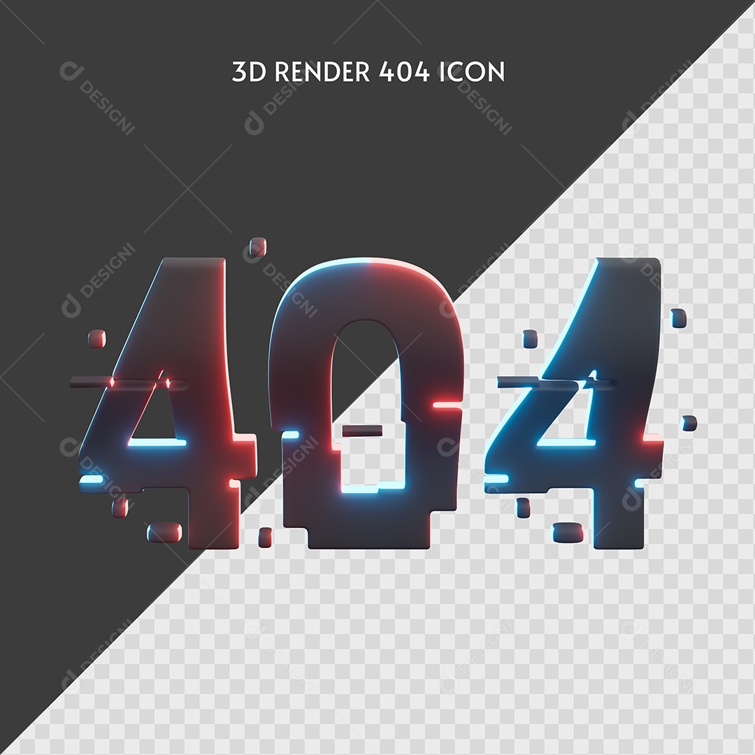 Texto 3D Erro 404 PSD