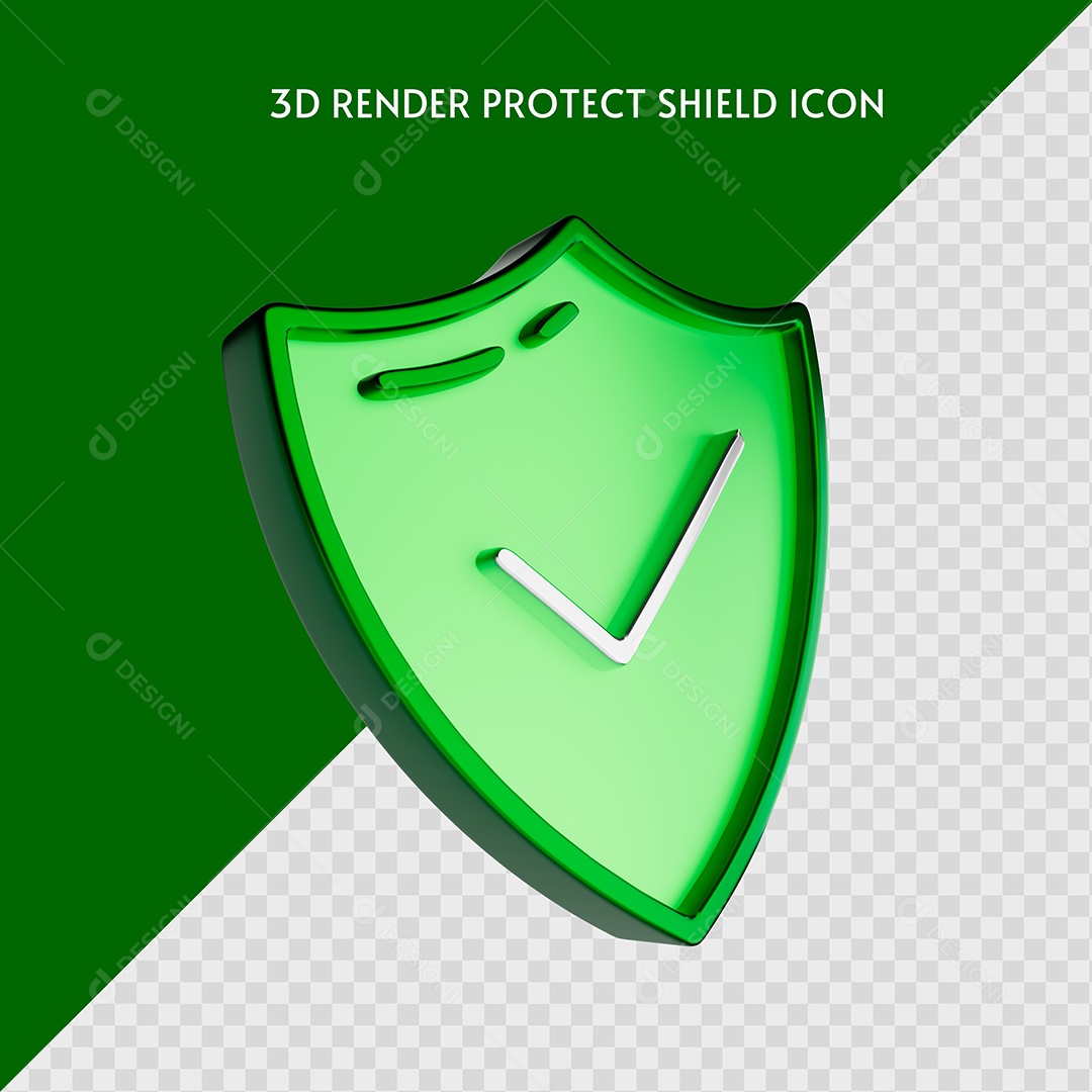 Ícone 3D Escudo de Proteção PSD