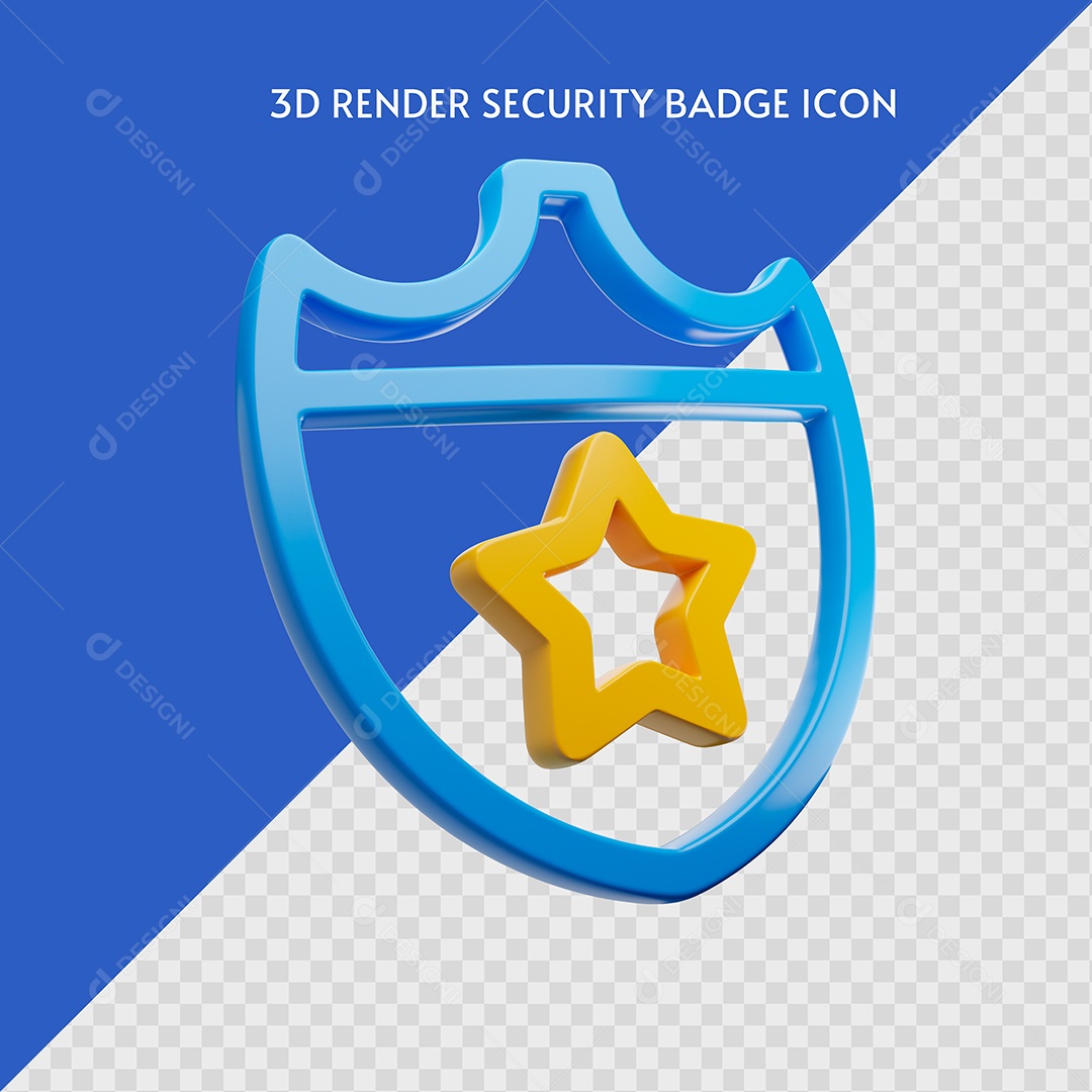 Ícone 3D Emblema de Segurança PSD