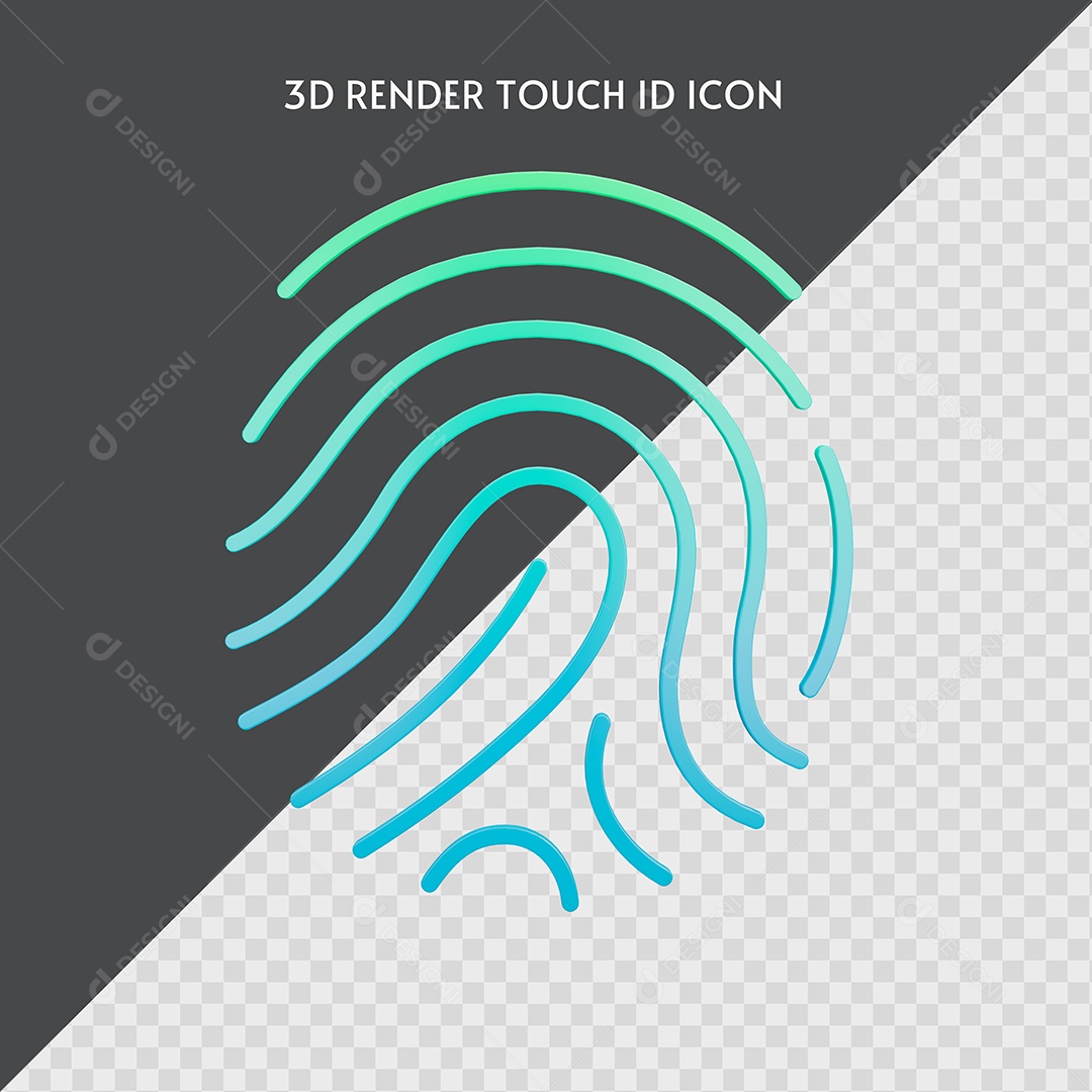 Ícone 3D Toque Id Touch PSD