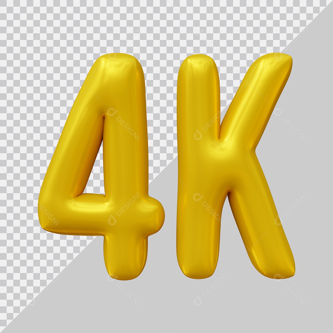 Elemento 3D 4K De Seguidores Dourado Para Composição PSD