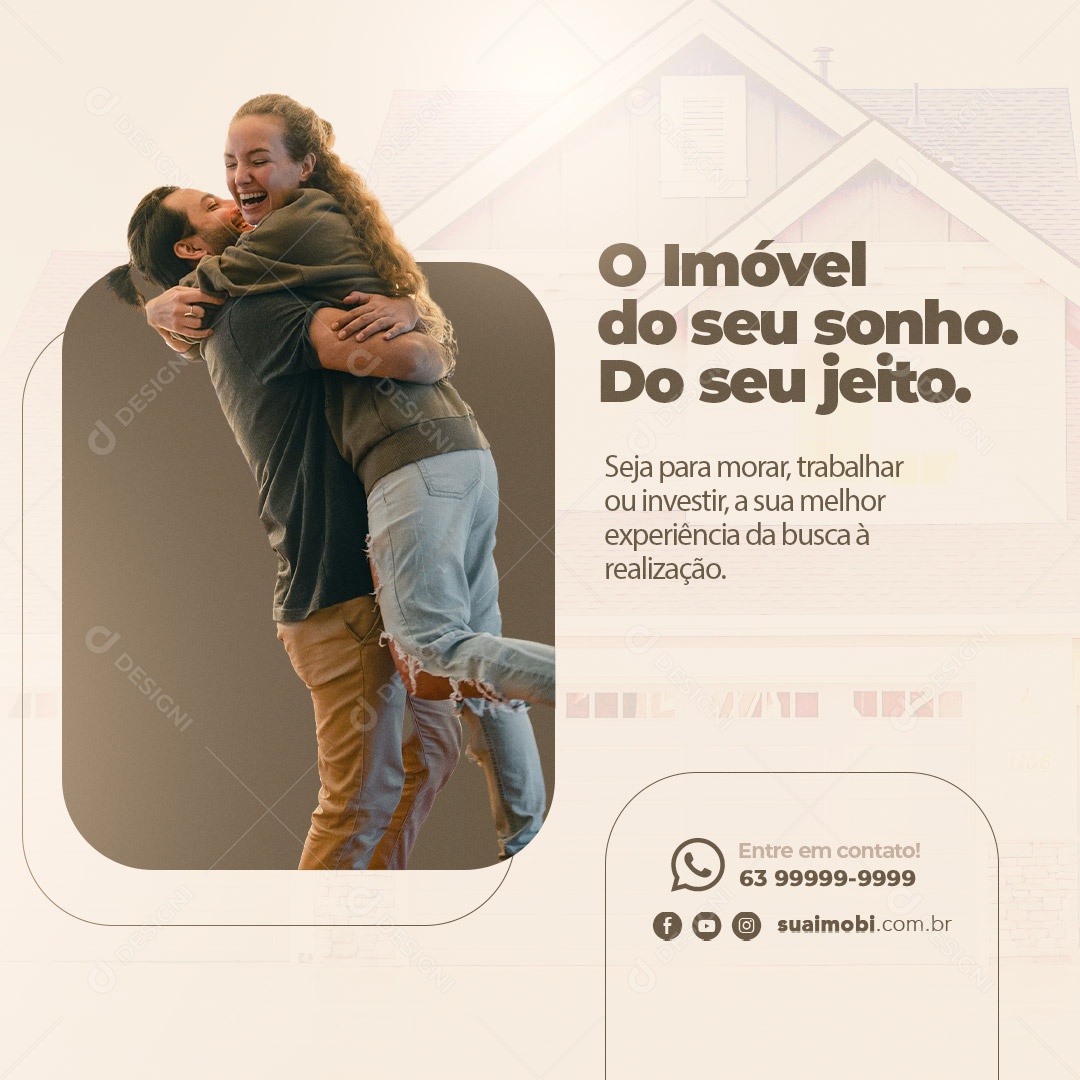 Social Media Imobiliária Financiamento PSD Editável