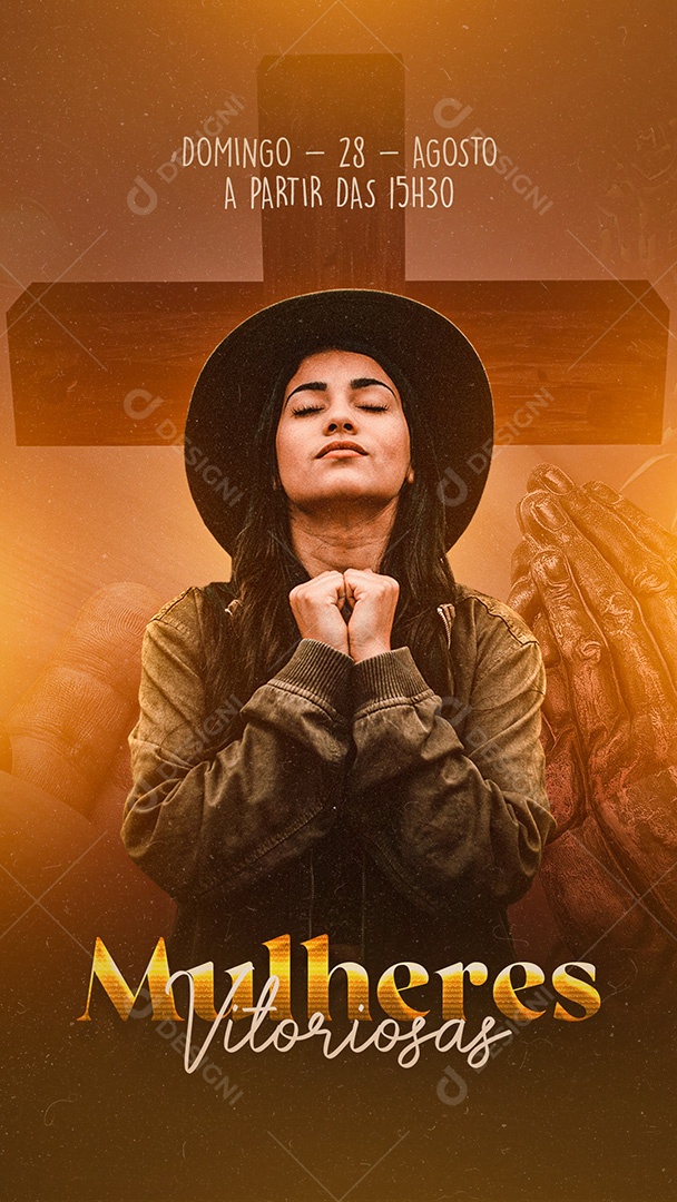Flyer Gospel Mulheres Vitoriosas Story Social Media PSD Editável