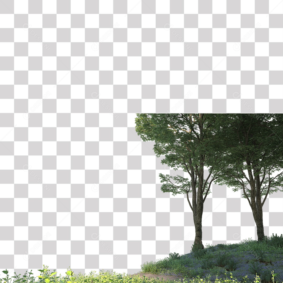 Árvores verdes Estrada PNG Transparente