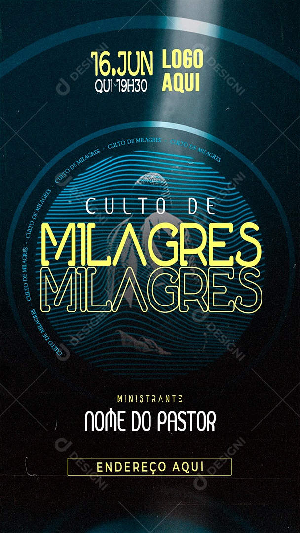 Flyer Igreja Culto de Milagres PSD Editável