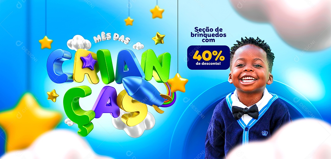 Banner Dia Das Crianças Data Comemorativa Social Media PSD Editável