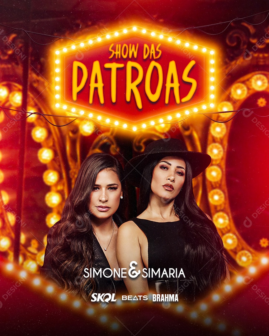 Flyer Show Das Patroas Simone e Simaria Social Media PSD Editável