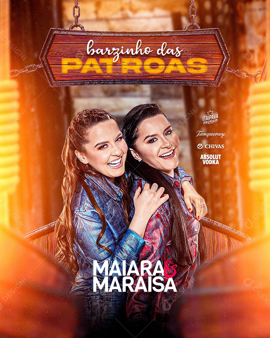 Flyer Show Barzinho das Patroas Maiara e Maraisa Social Media PSD Editável