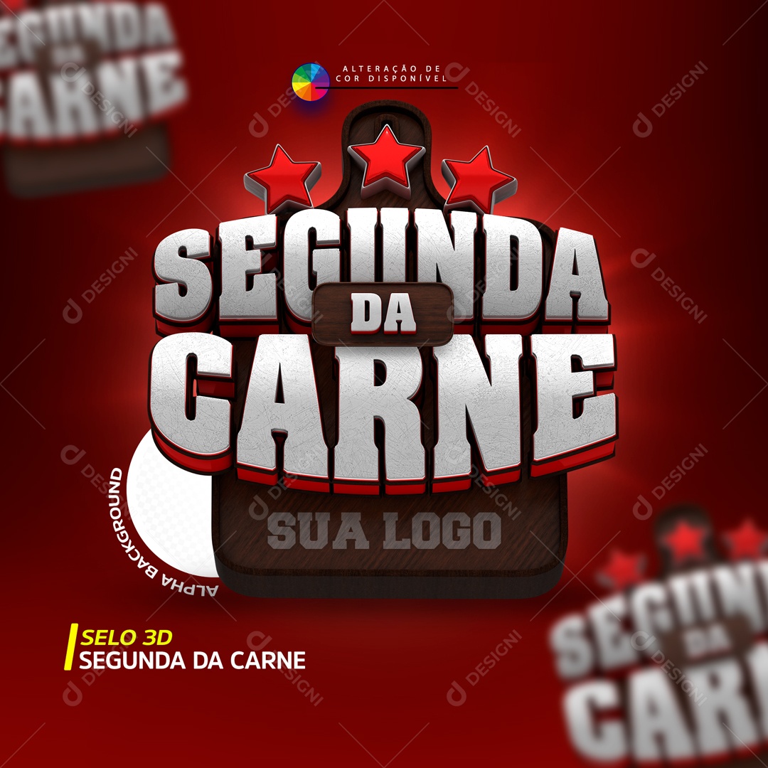 Selo 3D Segunda Da Carne Promoções Supermercado PSD