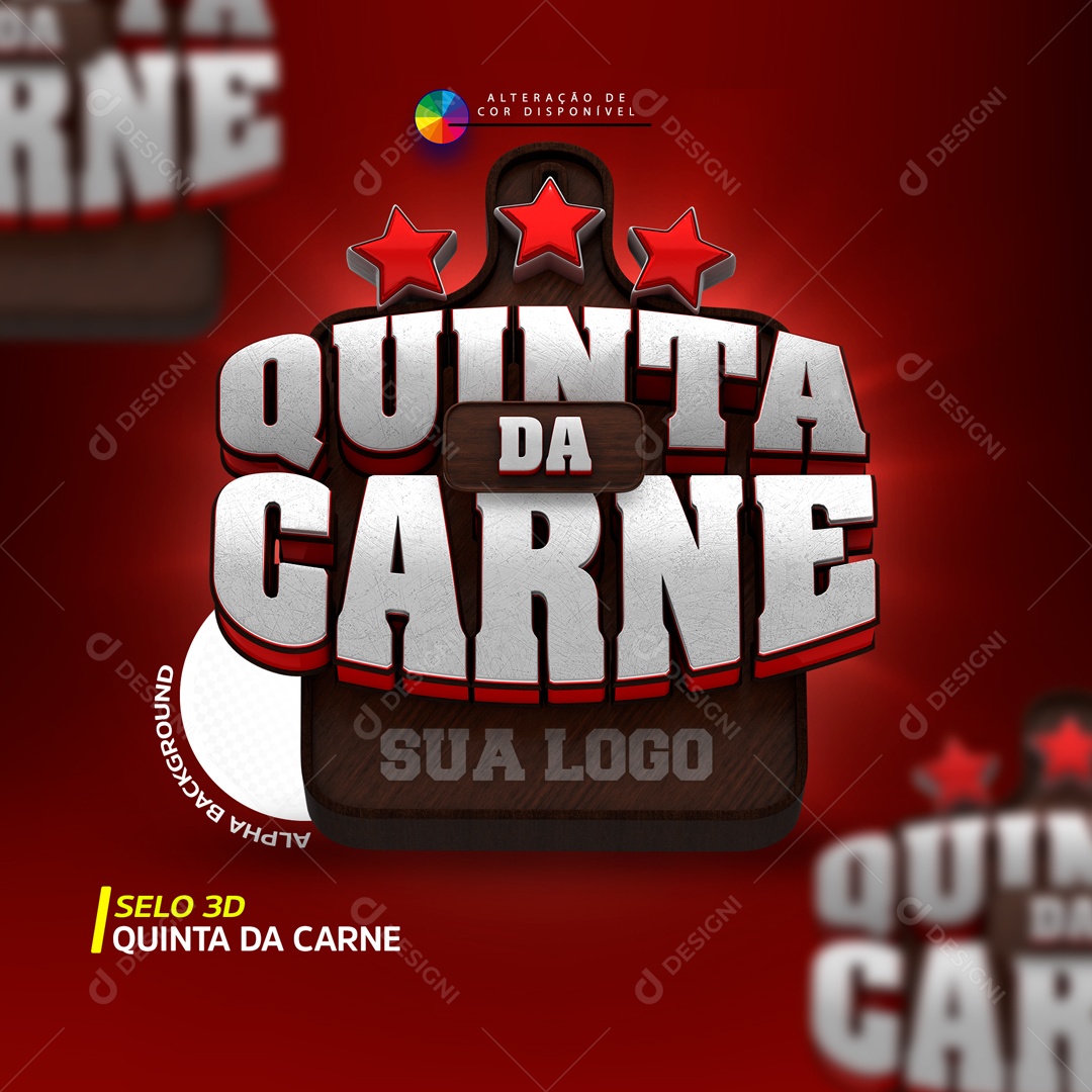 Selo 3D Quinta Da Carne Promoções Supermercado PSD