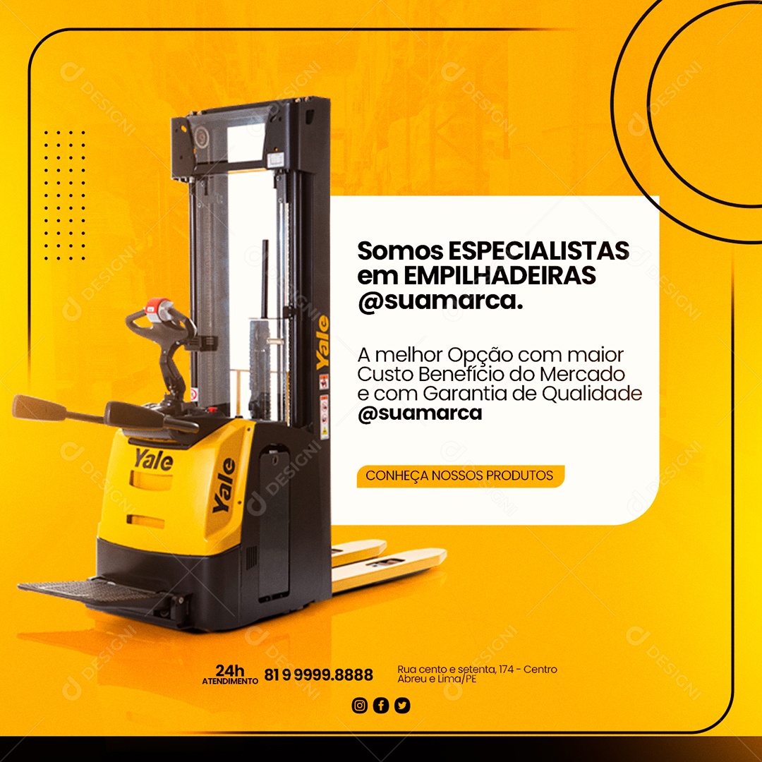 Somos especialistas em Empilhadeiras Social Media PSD Editável