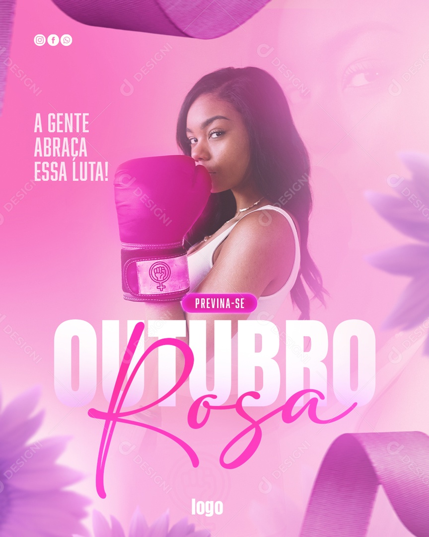 Outubro Rosa Data Comemorativa Mês Prevenção Ao Câncer De Mama Social Media PSD Editável