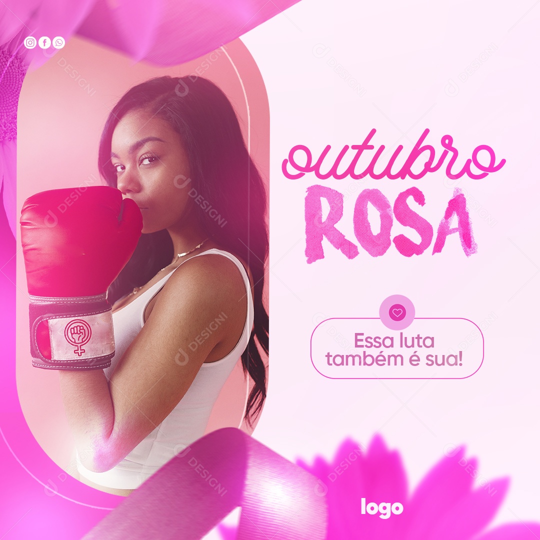 Outubro Rosa Data Comemorativa Mês Prevenção Ao Câncer De Mama Social Media PSD Editável