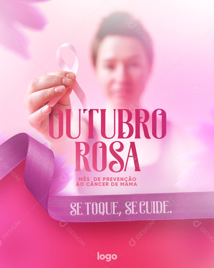 Outubro Rosa Mês Prevenção Ao Câncer De Mama Social Media PSD Editável