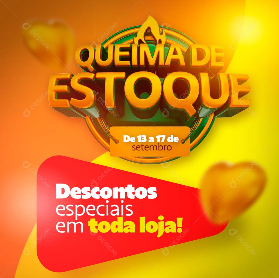 Dia do Cliente Queima de Estoque Social Media PSD Editável