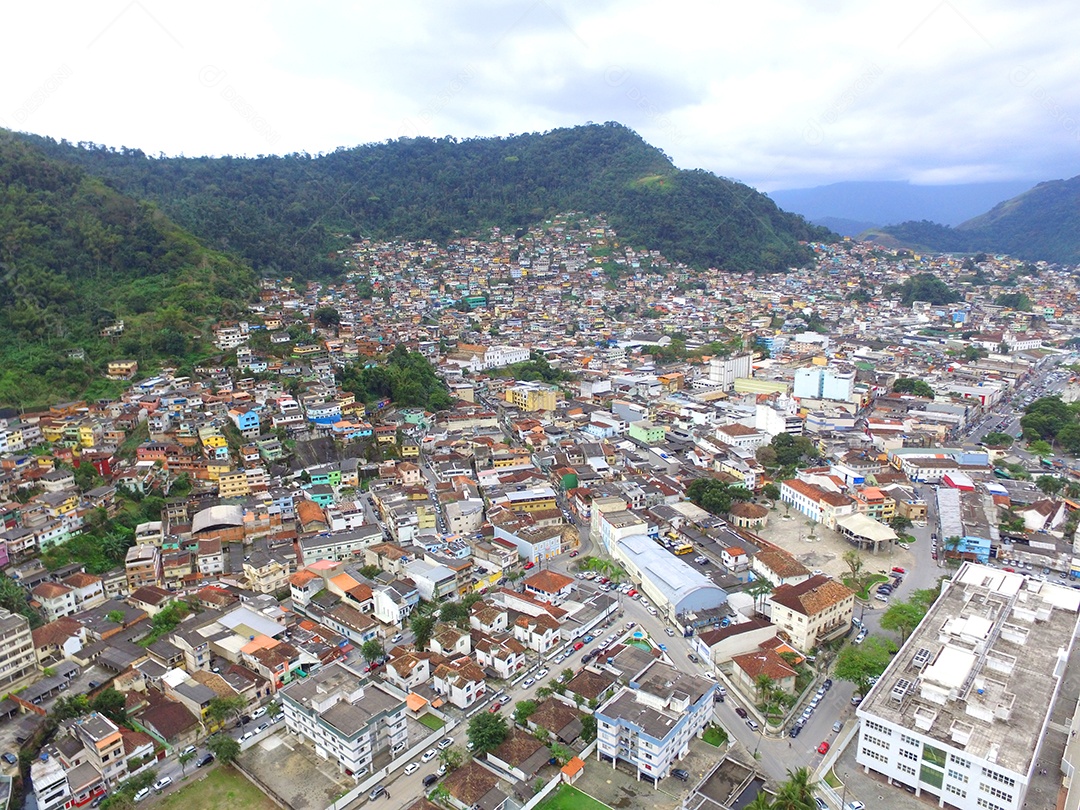 Vista aérea de bela cidade brasileira