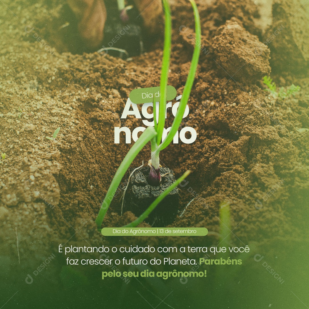 Dia do Agrônomo 13 de Setembro Parabéns Social Media PSD Editável