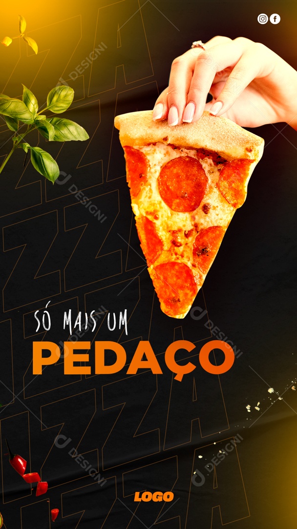 Só Mais Um Pedaço Peça A Sua Pizza Social Media PSD Editável