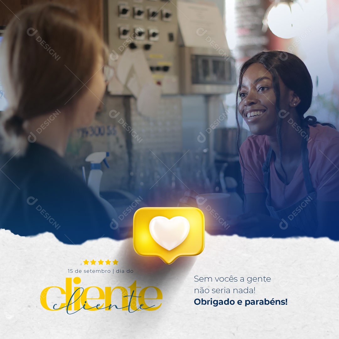 Dia do Cliente 15 de Setembro Obrigado e Parabéns! Social Media PSD Editável