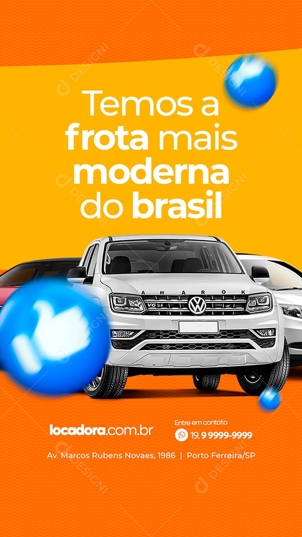 Story Temos a frota mais moderna do Brasil Locadora Social Media PSD Editável