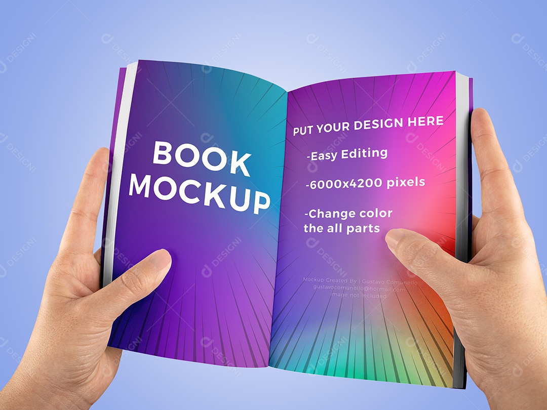 Livro Mockup em Mão Mulher PSD