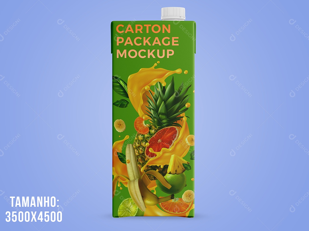 Mockup Caixa de Suco ou Leite PSD Editável