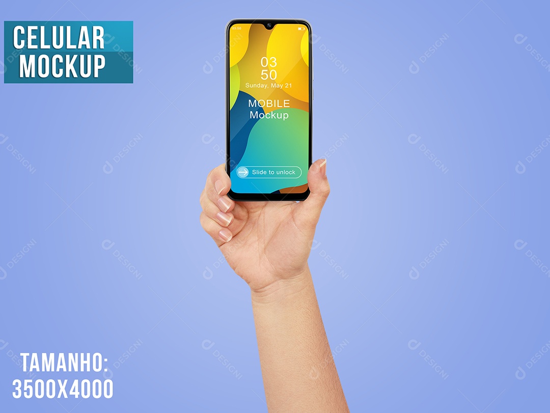 Mockup Celular Mão Mulher Smartphone Android PSD