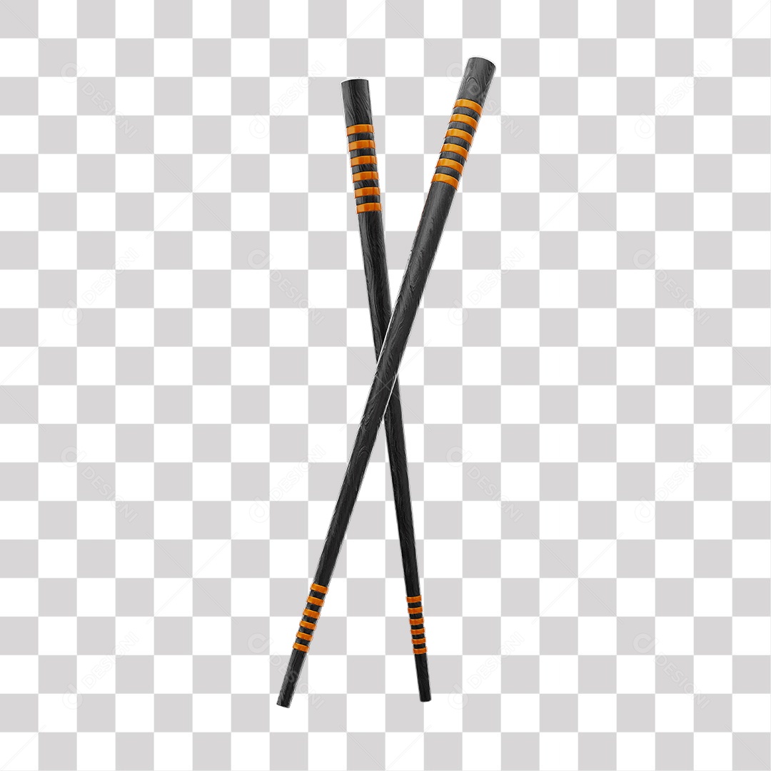 Hashis Japonês Elemento 3D PNG Transparente