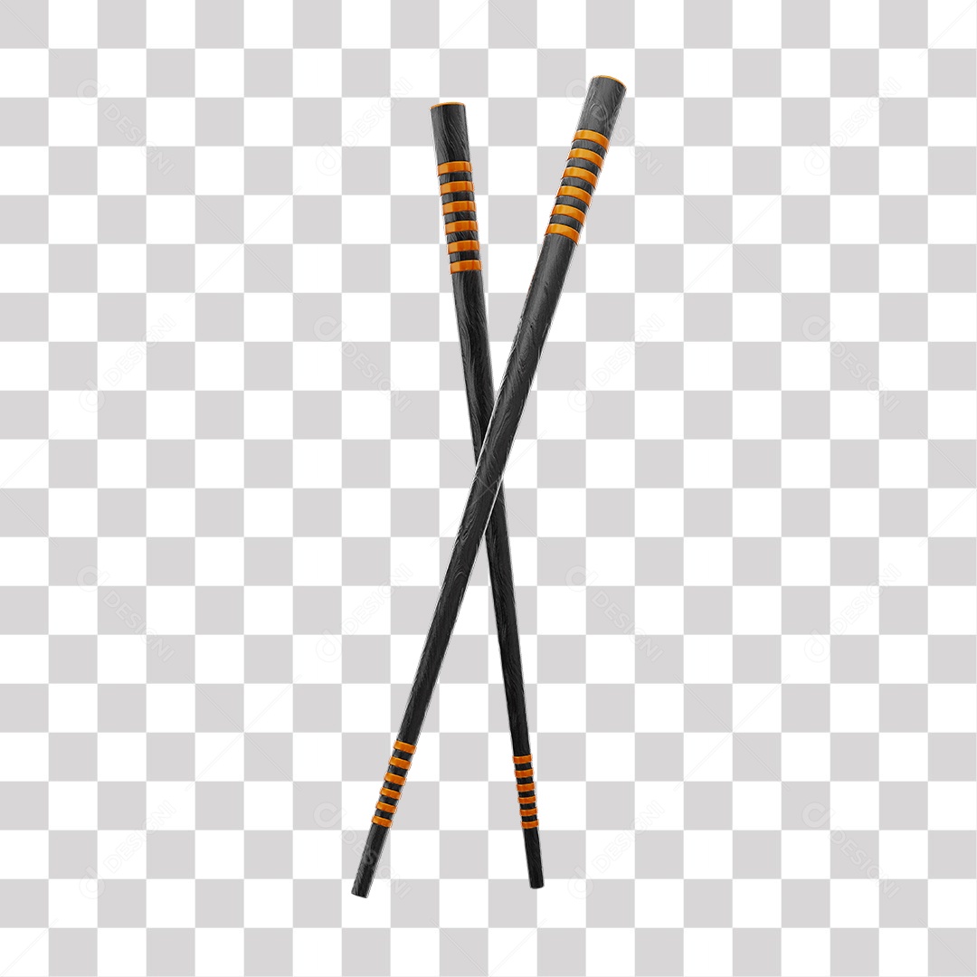 Hashis Japonês Elemento 3D PNG Transparente