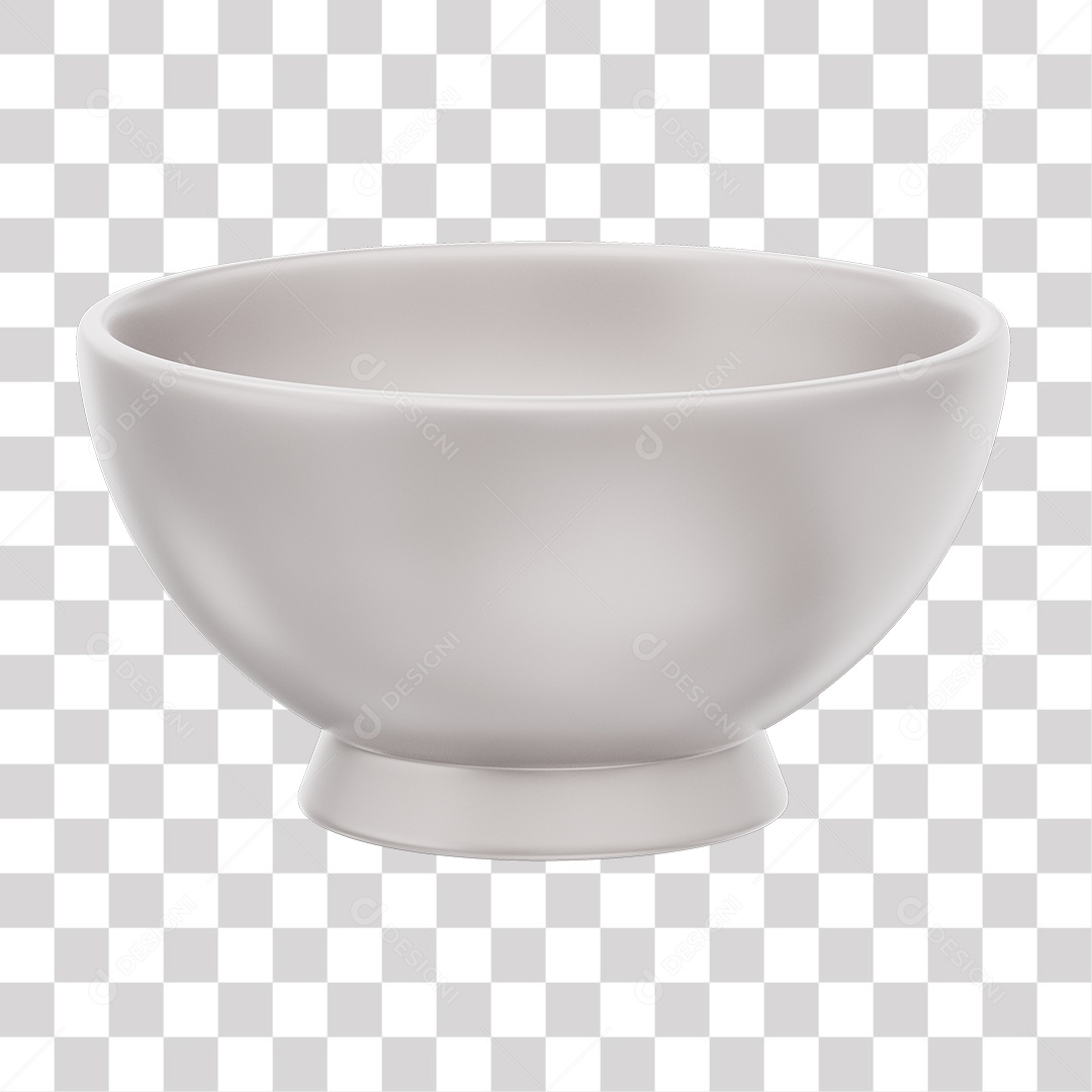 Tigela Branca Japonêsa Preto Elemento 3D PNG Transparente