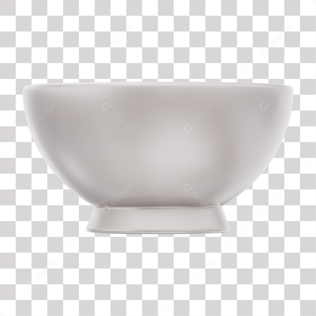 Tigela Branca Japonêsa Preto Elemento 3D PNG Transparente