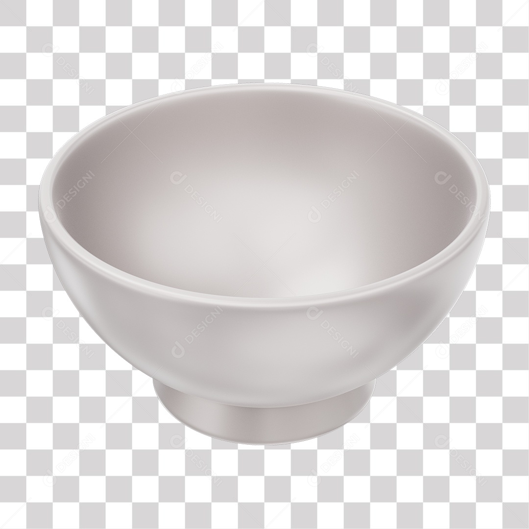 Tigela Branca Japonêsa Preto Elemento 3D PNG Transparente