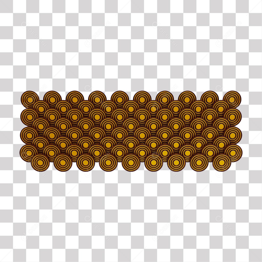 Painel Japonês Dourado Elemento 3D PNG Transparente