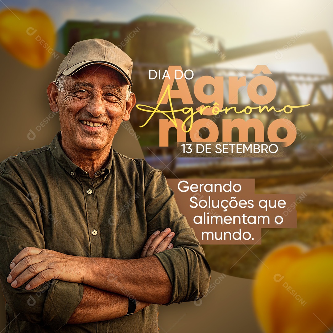 Dia do Agrônomo 13 de Setembro Parabéns Social Media PSD Editável