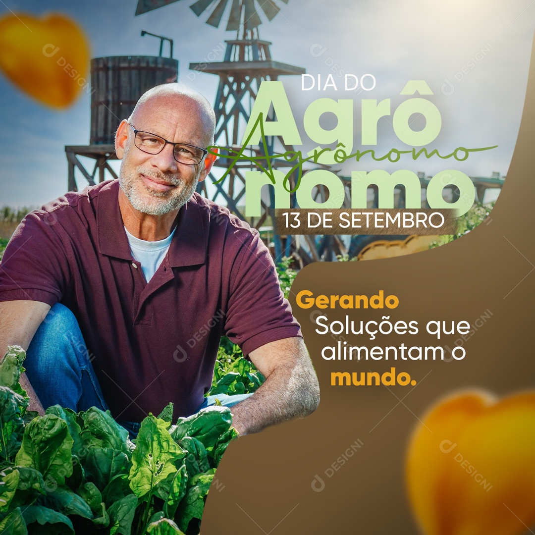 Dia do Agrônomo 13 de Setembro Parabéns Social Media PSD Editável