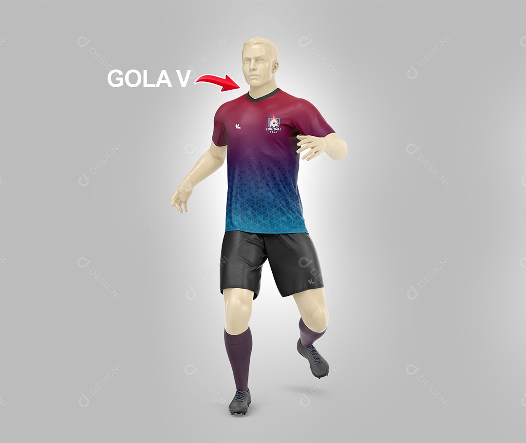 Mockup Uniforme de futebol - Gola V PSD