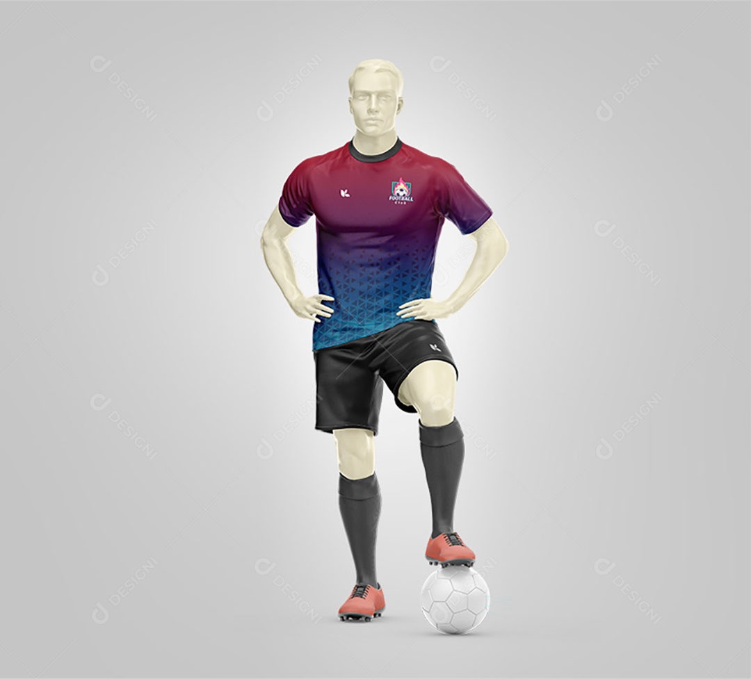 Uniforme de Futebol Mockup - Frente PSD