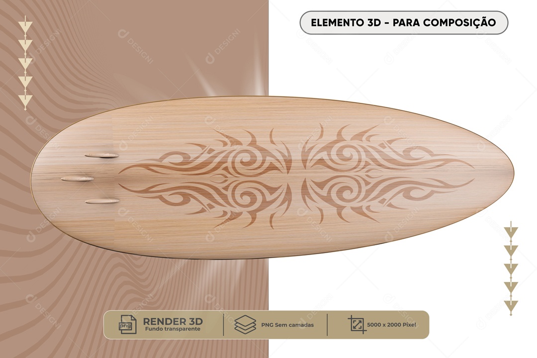 Elemento 3D Para Composições Prancha De Madeira PNG Transparente
