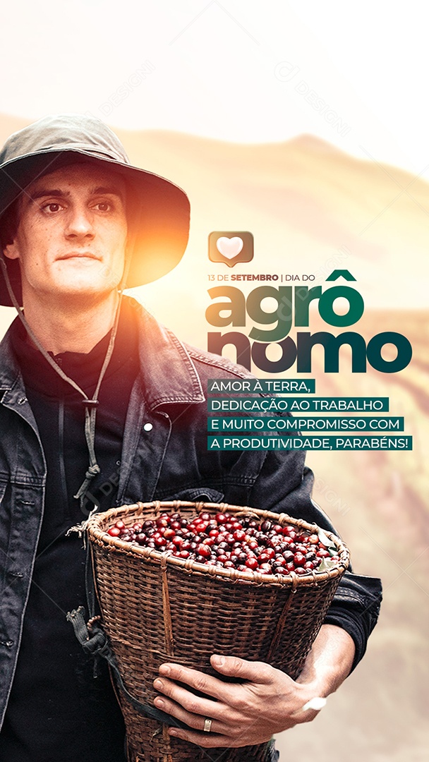 Story Amor à Terra Dedicação ao Trabalho Dia do Agrônomo 13 de Setembro Social Media PSD Editável