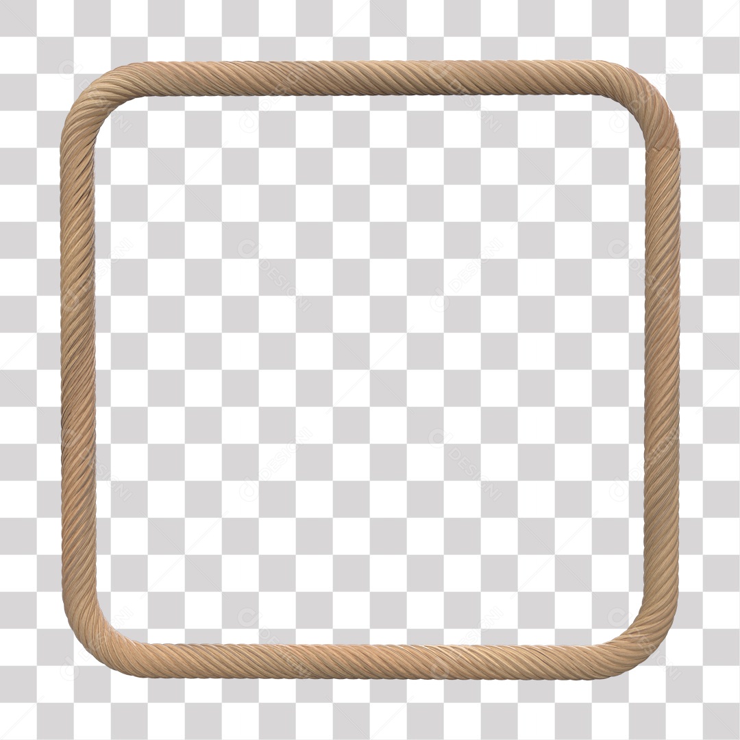 Corda 3D Quadrada Elemento para Composição PNG Transparente