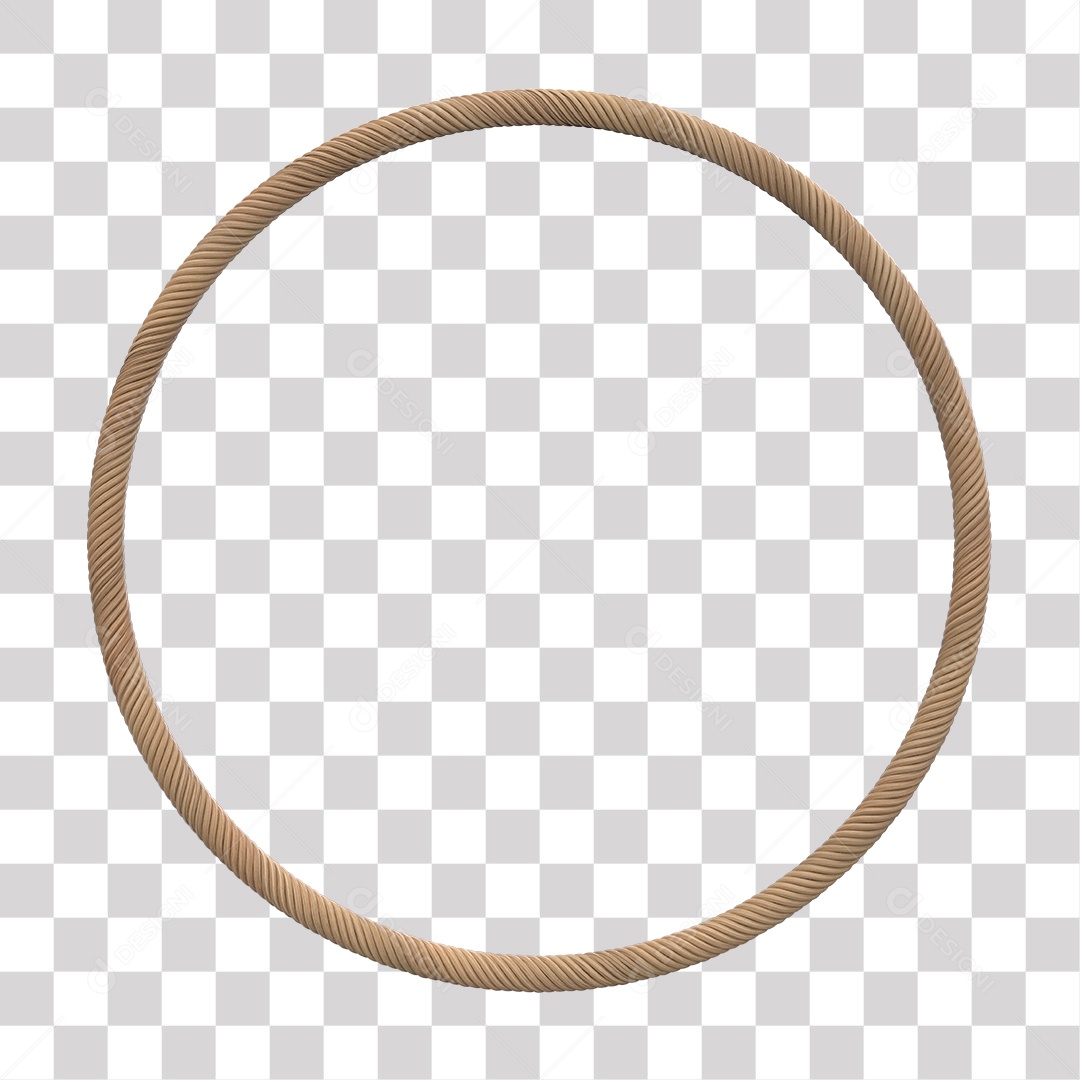 Corda 3D Redonda Elemento para Composição PNG Transparente