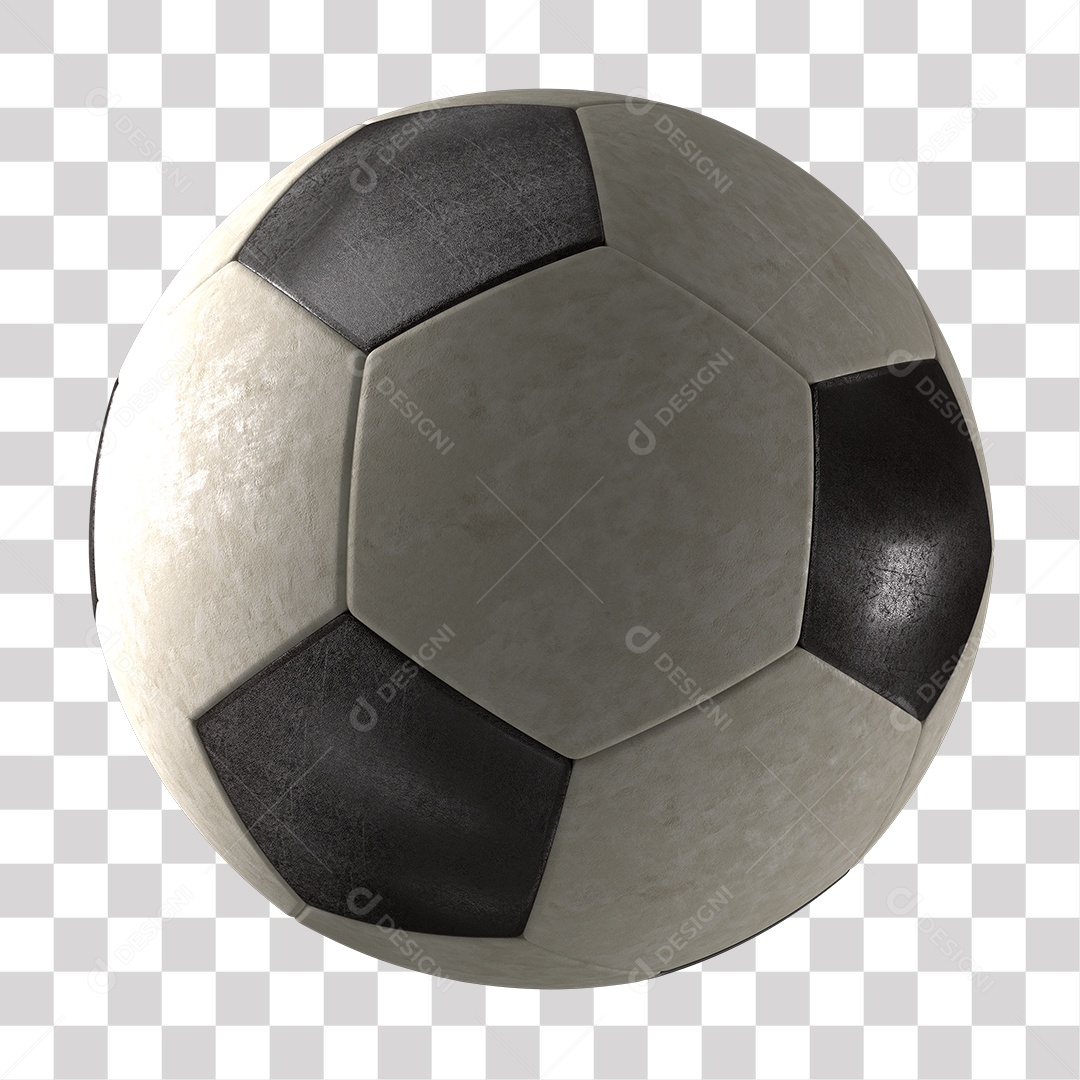 Bola de Futebol Ilustração 3D para Composição PNG Transparente