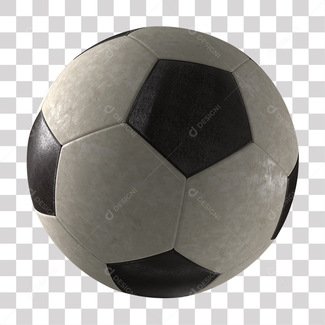 Bola de Futebol Ilustração 3D para Composição PNG Transparente
