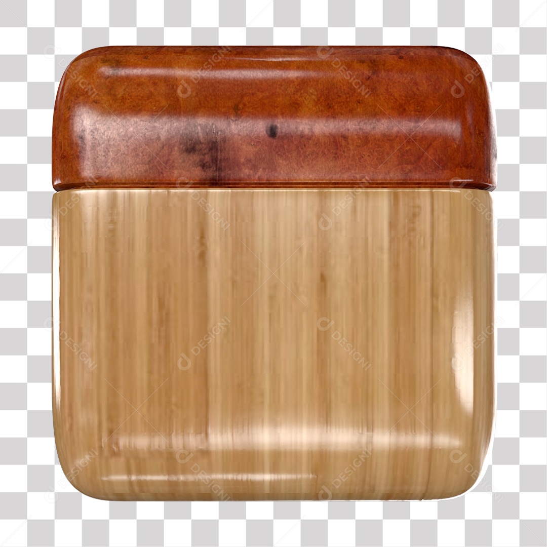 Base de Madeira Elemento 3D para Composição PNG Transparente