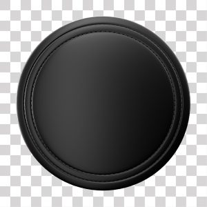 Elemento 3D Redondo Preto para Composição PNG Transparente